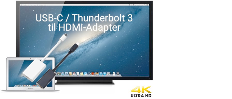 Kabel - USB-C (Thunderbolt 3) til HDMI - Tilslut din Mac til projektor eller ekstern skærm